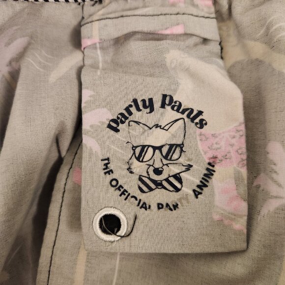 Party Pants Board Shorts Skating Sloths Black Unique Multicolor Mens XL EUC - Picture 14 of 14